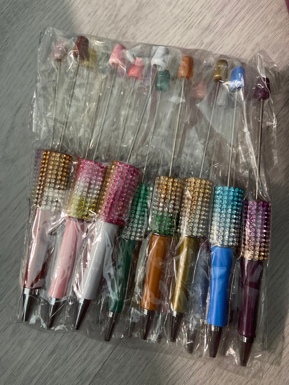 8 piece hombre basic bling beadable rhinestone pens